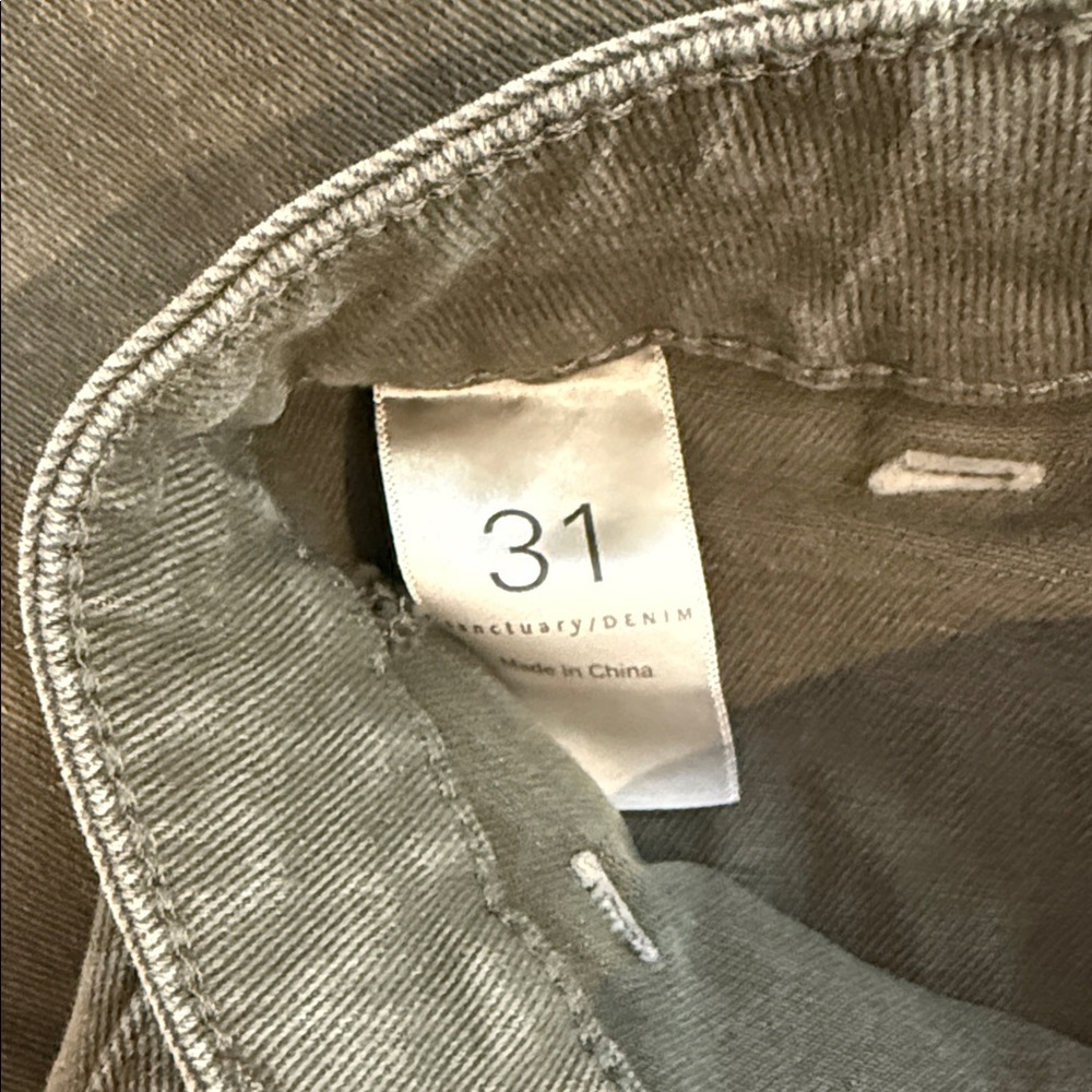 The Marine Crop Sanctuary Los Angeles Denim wide Leg Jeans 31 Olive Green - Picture 5 of 14